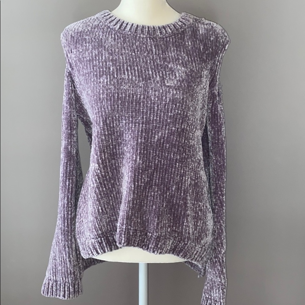 Express Chenille Cold Shoulder Sweater